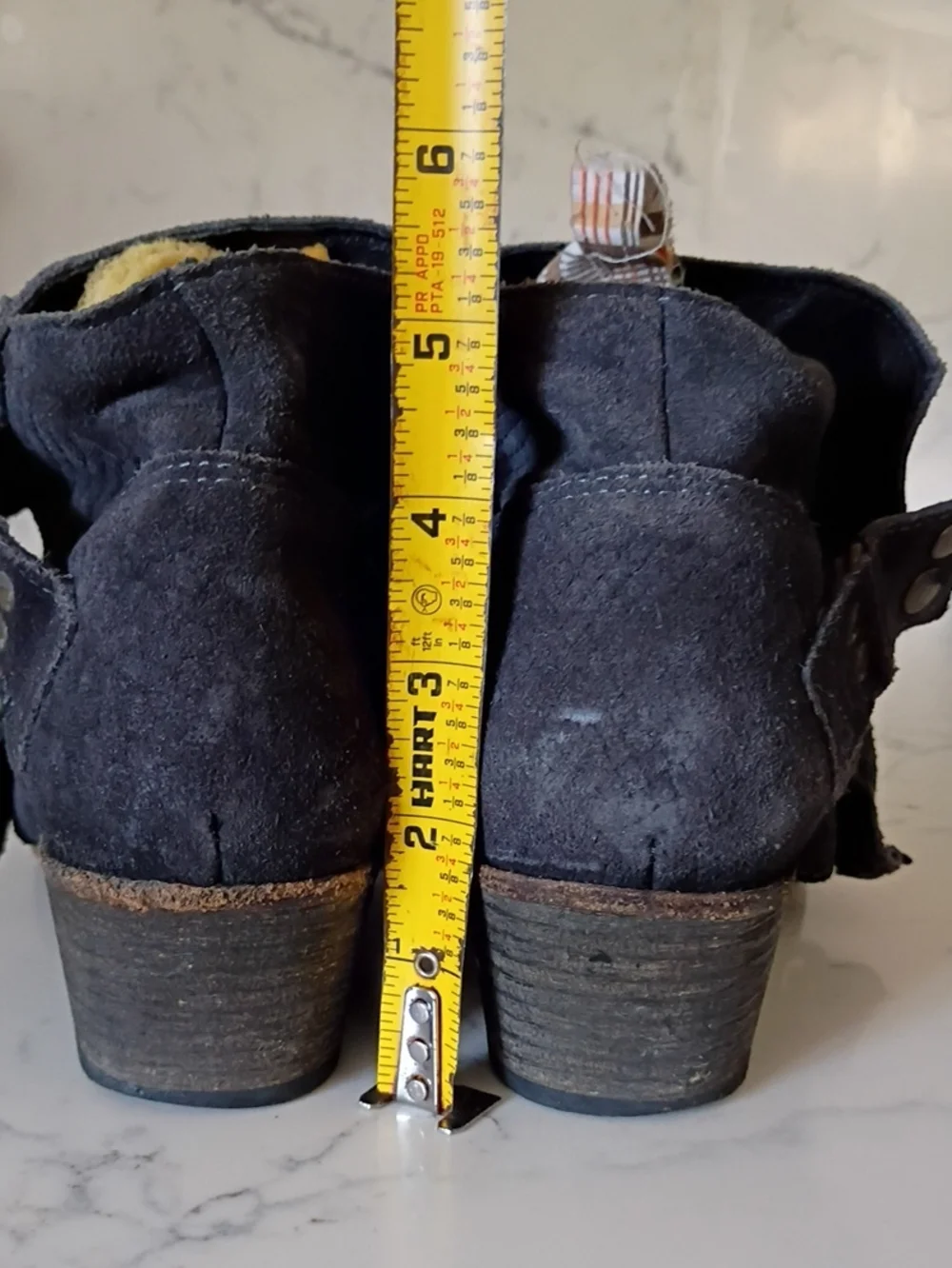 Free People Dark Gray Suede Buckle Ankle Booties